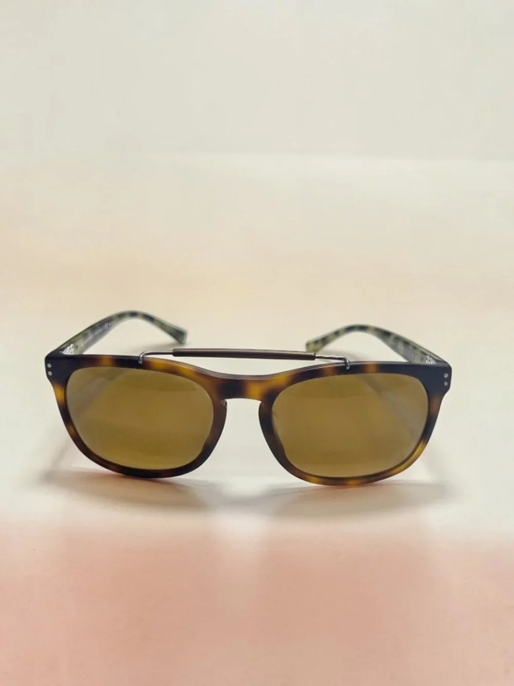 Authentic Burberry BE4244 Tortoise Sunglasses Gold Top Bar Double Bridge